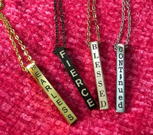 Load image into Gallery viewer, Engraved Stainless Steel Vertical Bar Necklace Laser It VA