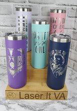 Load image into Gallery viewer, Engraved Skinny Tumbler with straw American Eagle Embrodiery and Laser It VA