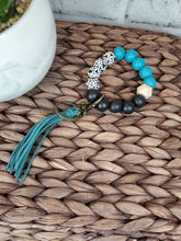 Load image into Gallery viewer, Beaded Wooden Wristlets with charm LaseritVA