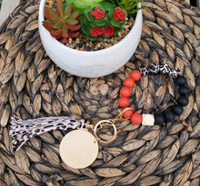 Load image into Gallery viewer, Beaded Silicone Wristlet with Charm Laser It VA