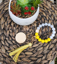 Load image into Gallery viewer, Beaded Silicone Wristlet with Charm Laser It VA