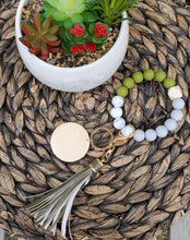 Load image into Gallery viewer, Beaded Silicone Wristlet with Charm Laser It VA