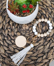 Load image into Gallery viewer, Beaded Silicone Wristlet with Charm Laser It VA