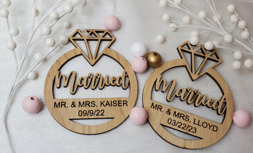 Personalized Married Ornament Laser It VA