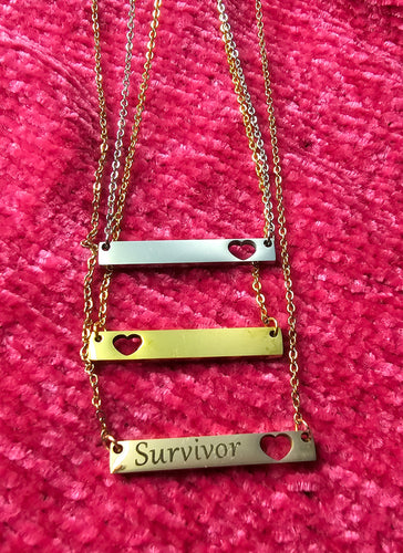 Horizontal Necklace with heart cut out Laser It VA