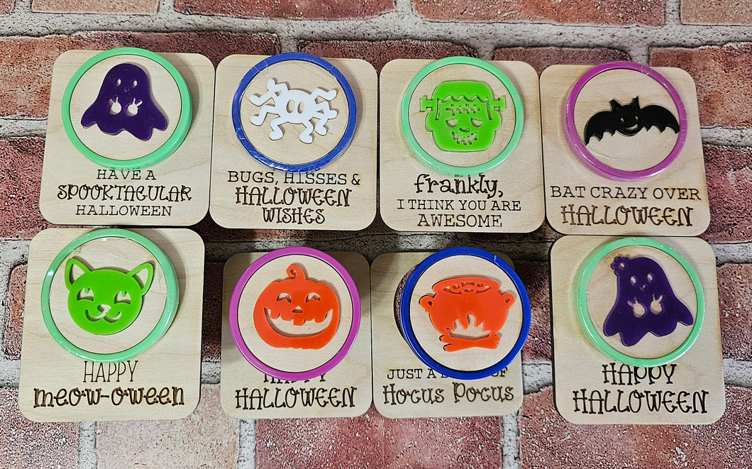 Cute Halloween Playdoh Trick or Treat Cards  Set of 8 Laser It VA