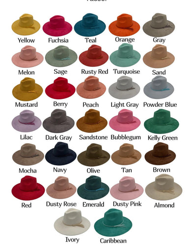 Beautiful Vegan Suede Wide Brim Hats  Laser It VA