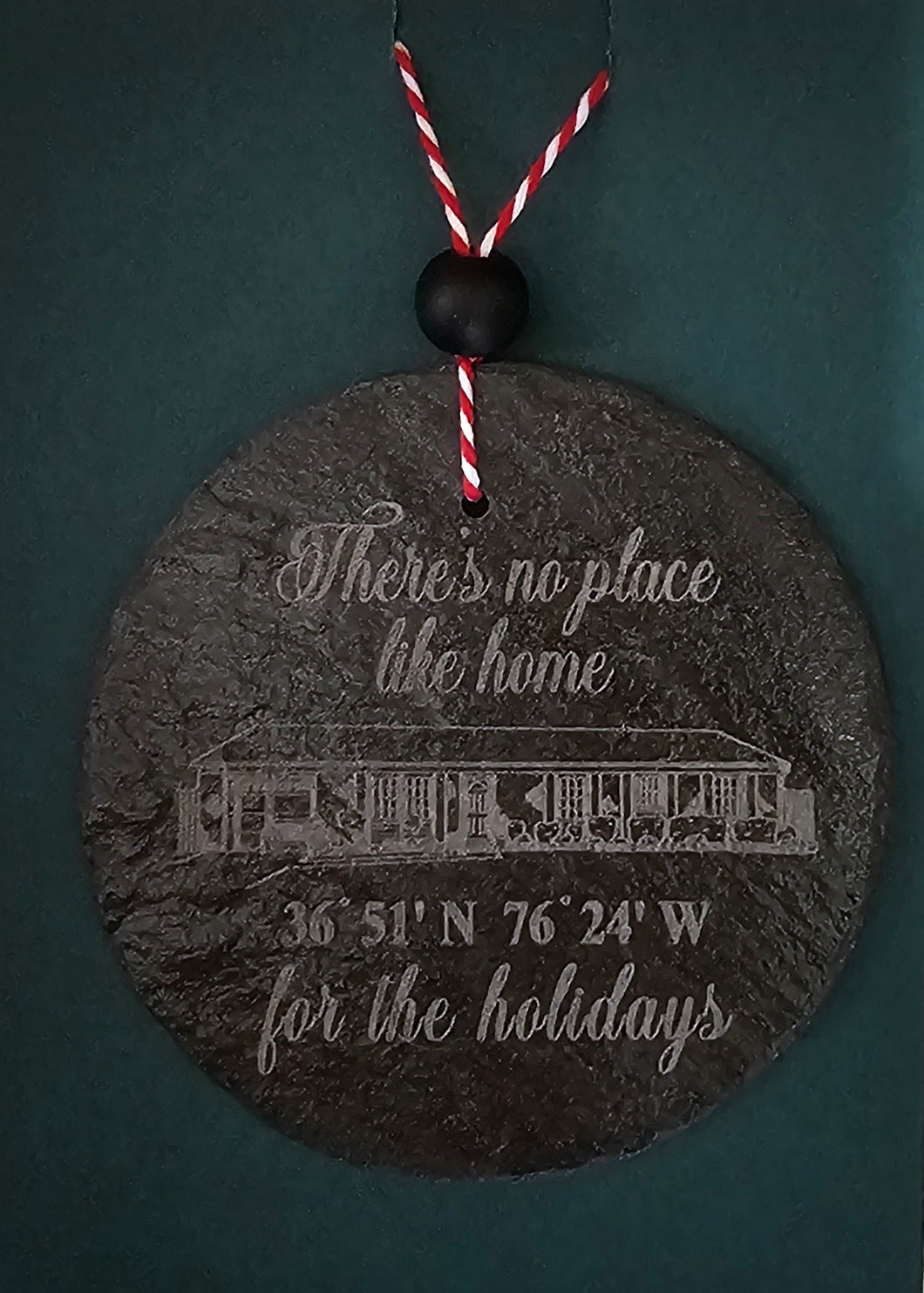 Personalized Slate Home Ornament with coordinates Laser It VA