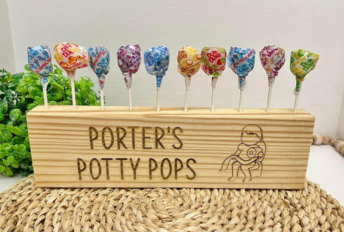 Personalized Potty Pops stand Laser It VA