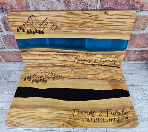 Beautiful Olive Wood and Resin Cutting Board American Eagle Embrodiery and Laser It VA