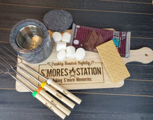 Load image into Gallery viewer, Deluxe Personalized Smore Station with tabletop Fireplace/ Pit Laser It VA
