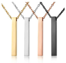 Load image into Gallery viewer, Engraved Stainless Steel Vertical Bar Necklace Laser It VA
