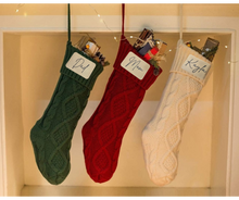 Load image into Gallery viewer, Beautiful 18&quot; cable knit Christmas stocking Amazon
