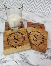 Load image into Gallery viewer, Wood Coasters Set of 4 Monogrammed American Eagle Embrodiery and Laser It VA
