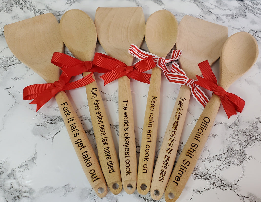 Engraved Wooden Spoon/Utensils American Eagle Embrodiery and Laser It VA